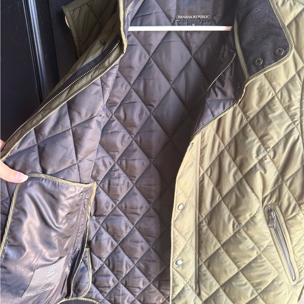 Banana Republic Green Quilted Mens Vest Size Medium - Picture 10 of 14